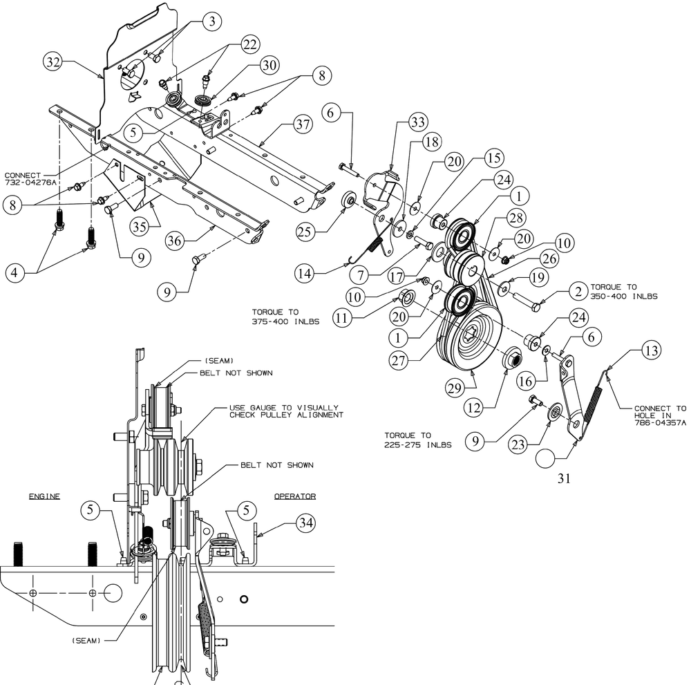 Drive Diagram and Parts List for RT45 (21AA40M8756)(2017) Cub Cadet Tiller